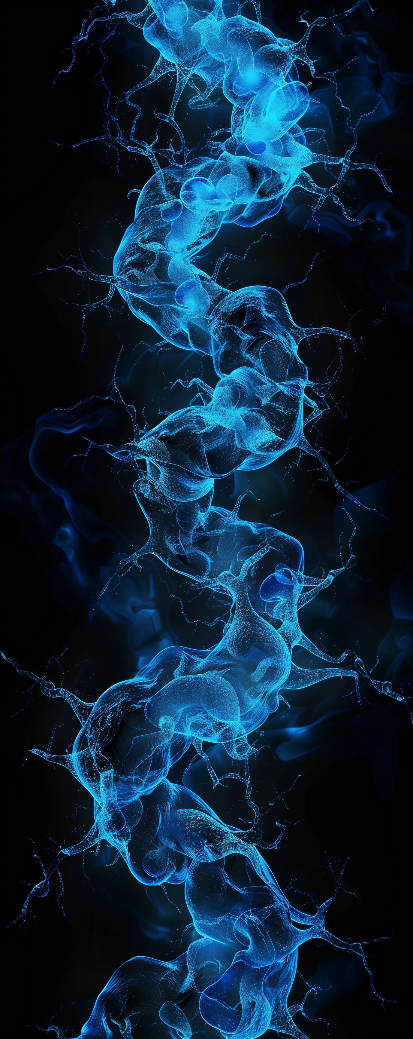 Electric-blue amino-acid chain microscopy — Lausanne facility