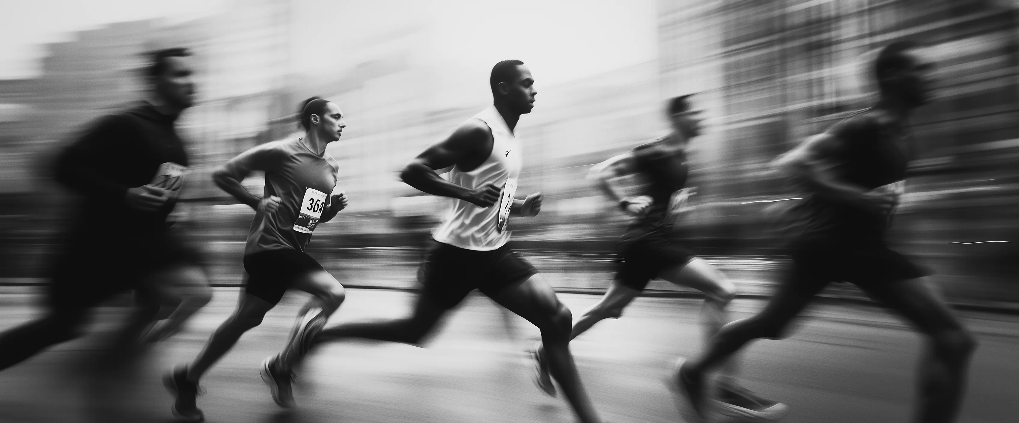 Research athletes, motion blur